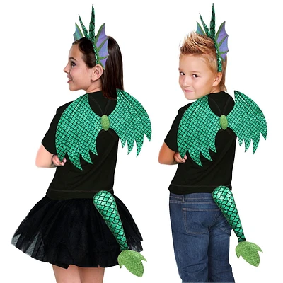 Ensemble de dragon vert pour unisexe jeunes