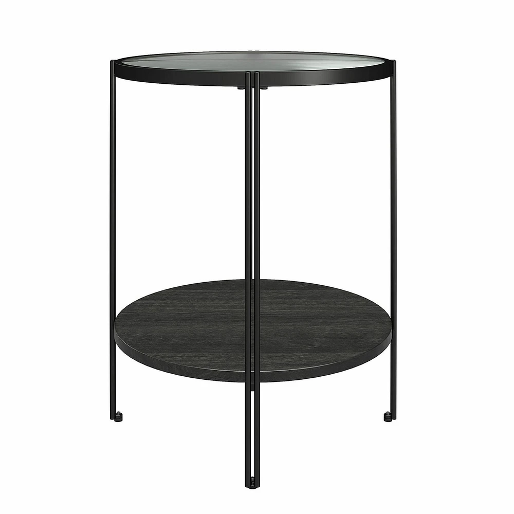 Table de bout ronde Wainwright, chêne noir
