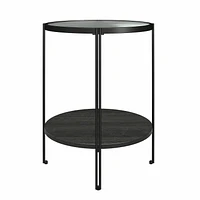 Table de bout ronde Wainwright, chêne noir