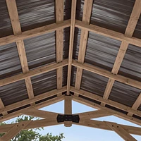Backyard Discovery Pavillon de jardin en cèdre Norwood 14 pi x 12 pi