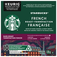 French Roast Dark Roast Ground Coffee K-Cup Pods Box 10 pc