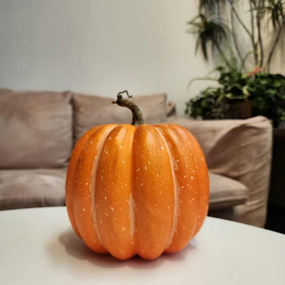Way to Celebrate Harvest Natural Tall Orange Brushed Foam Pumpkin
