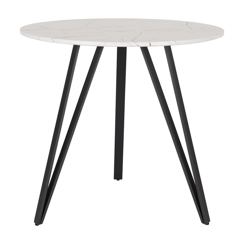 Table de salle à manger ronde Lennox de 31,5 po de CorLiving avec pieds en fer