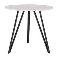 Table de salle à manger ronde Lennox de 31,5 po de CorLiving avec pieds en fer