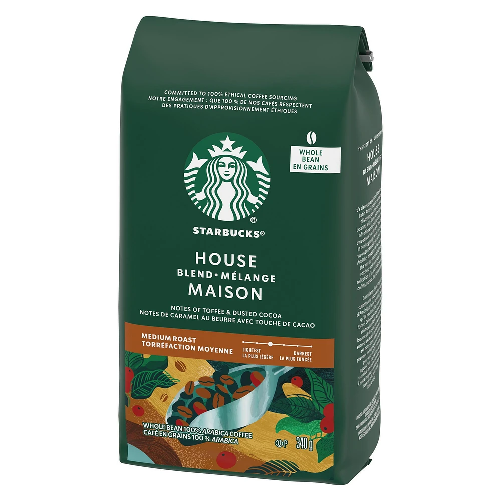 STARBUCKS House Blend Medium Roast Whole Bean Coffee