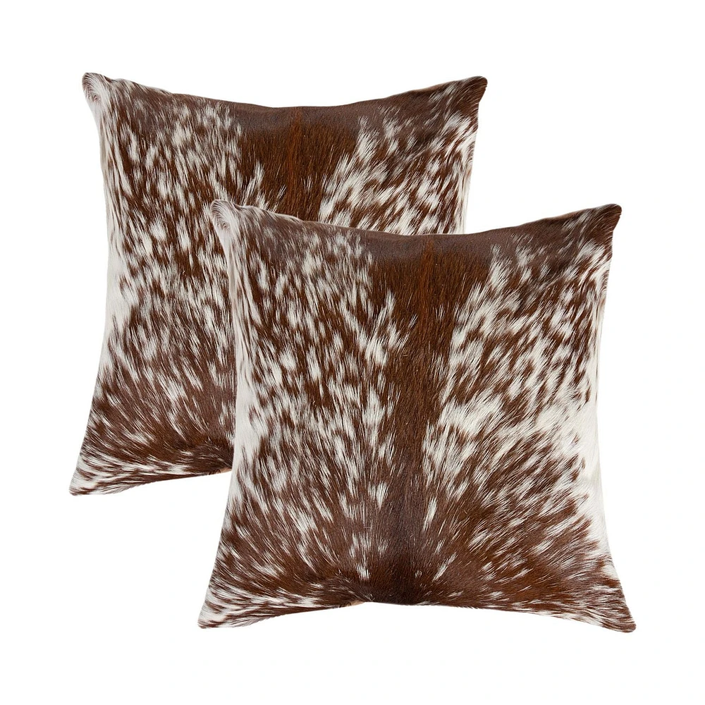 COUSSINS TORINO KOBE EN PEAU DE VACHE 18"X18" 2 PQT