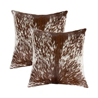 COUSSINS TORINO KOBE EN PEAU DE VACHE 18"X18" 2 PQT