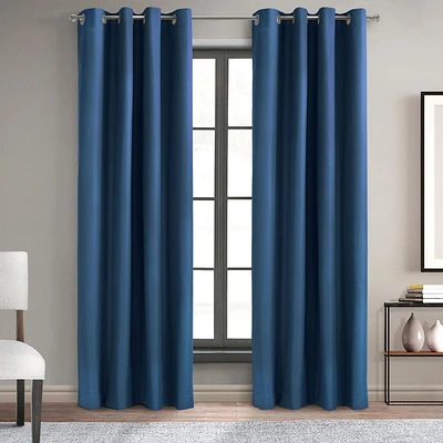 Loft Living Augustow Blackout Grommet Single Curtain Panel 52 x in Navy