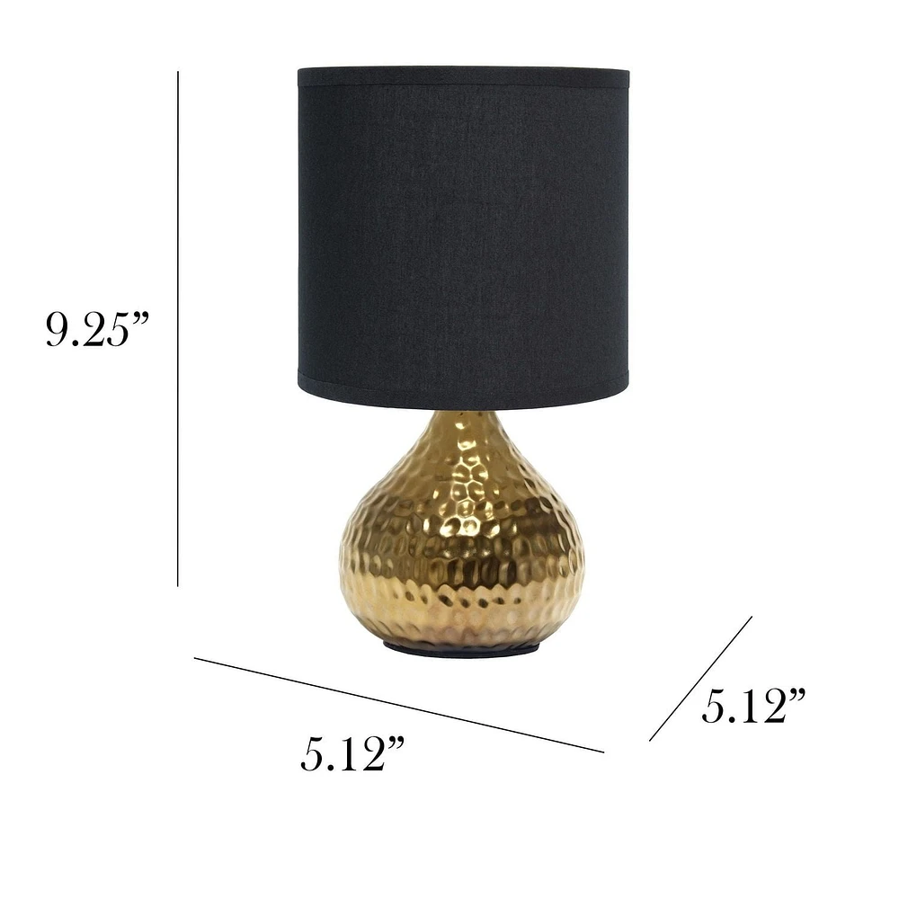 Simple Designs Mini lampe de table or martelé