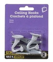 Crochet blanc à plafond 2 pièces