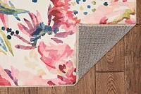 Tapis d'appoint lavable Julian 3 pi x 5 pi framboise et ivoire