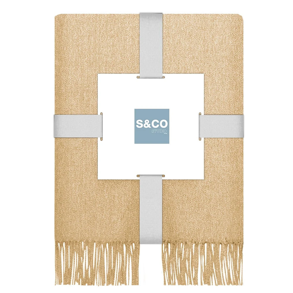 Faux Cashmere Throw Straw
