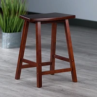 Tabouret de comptoir Katashi 24 po en forme d'éventail fini noyer