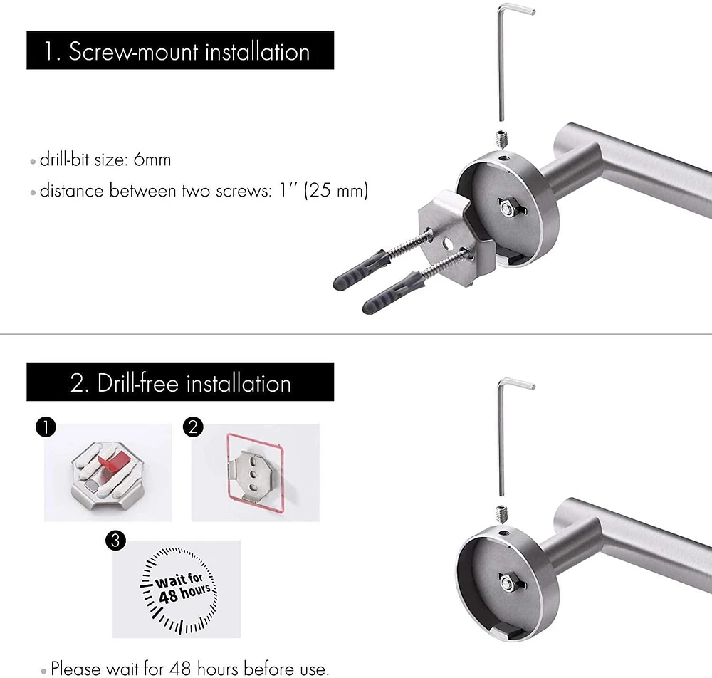 Avanities 30 in. Barre à serviette ronde en acier inoxydable W en acier inoxydable brossé AI-34581