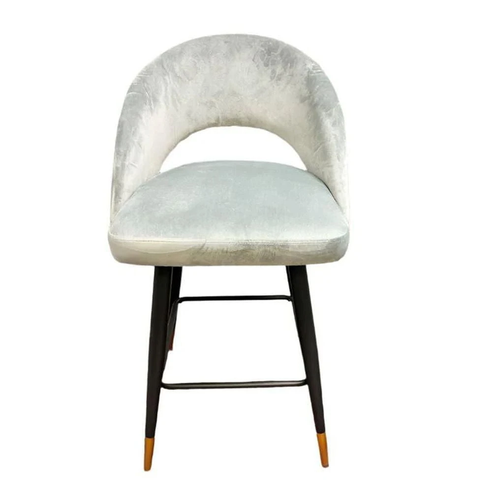 Tabouret de bar luxueux en velours Akira gris