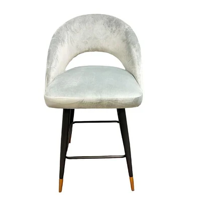 Tabouret de bar luxueux en velours Akira gris