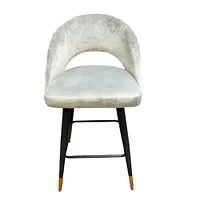 Tabouret de bar luxueux en velours Akira gris