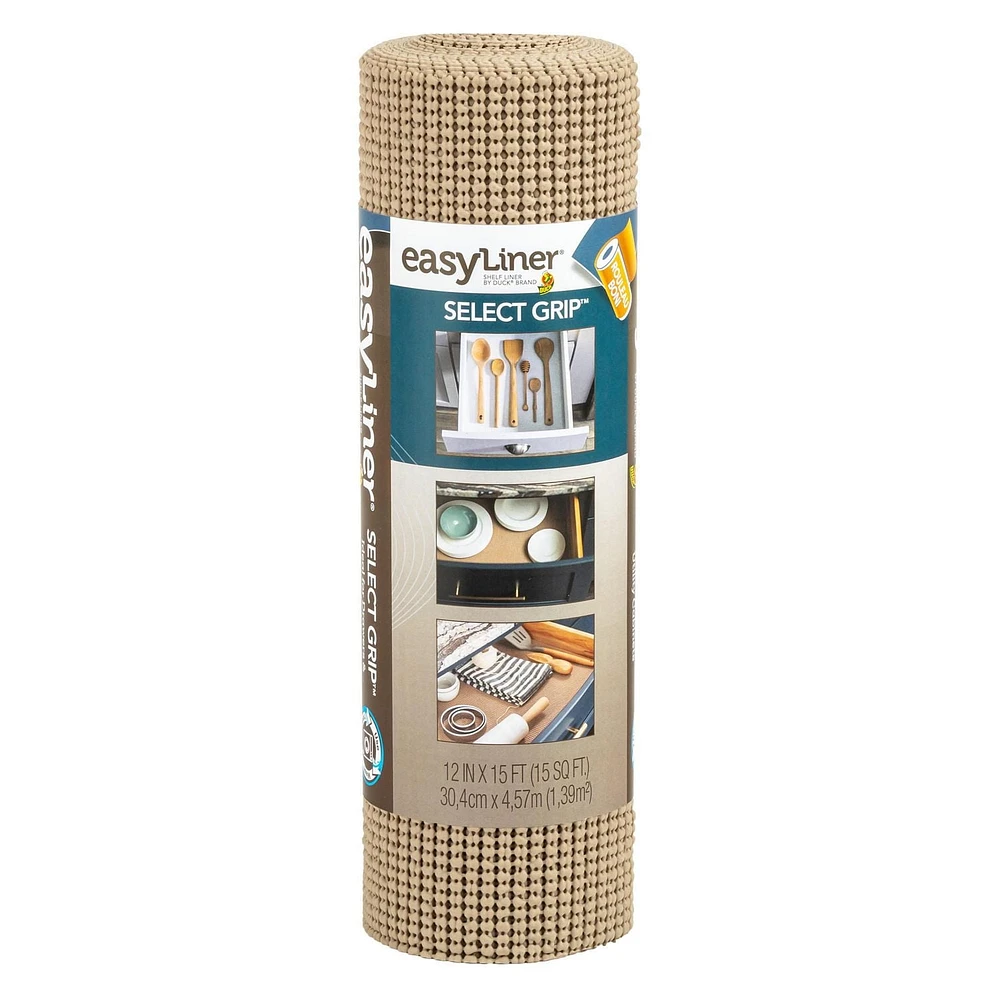 Select Grip EasyLiner Brand Shelf Liner, Brownstone, 12 in. x 15 ft., Multiple Sizes Available