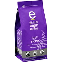 Ethical Bean Fairtrade Organic Coffee, Lush Medium Dark Roast, Ground Coffee, 227g
