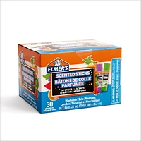 Bâtons de colle parfumée Elmer's, colle scolaire sûre et non toxique, 30 unités (6 g chacune) 6 parfums amusants et excitants