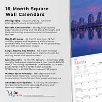 Wyman Publishing British Columbia 2024 12x24 Inch Square Wall Calendar, 9781525611339