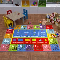 KC Cubs collection de récréation Symboles mathématiques, nombres et formes Apprentissage éducatif et aire de jeux Tapis pour enfants et enfants Chambres et salle de jeux