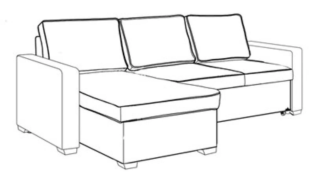 Adelaina Sectional Sofa Bed, Beige
