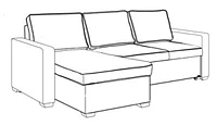 Adelaina Sectional Sofa Bed, Beige