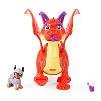 PAW Patrol, Figurines articulées Rescue Knights Sparks the Dragon avec super ailes et chiot Claw, jouets pour les enfants à partir de 3 ans