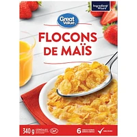 Great Value Corn Flakes Cereal, 340 g