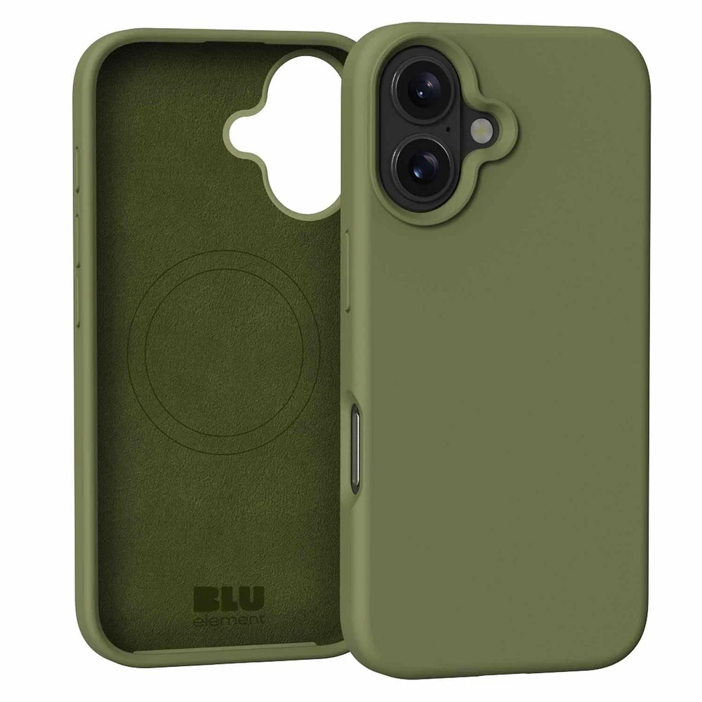 Blu Element Étui en Silicone avec MagSafe Olive pour iPhone 16