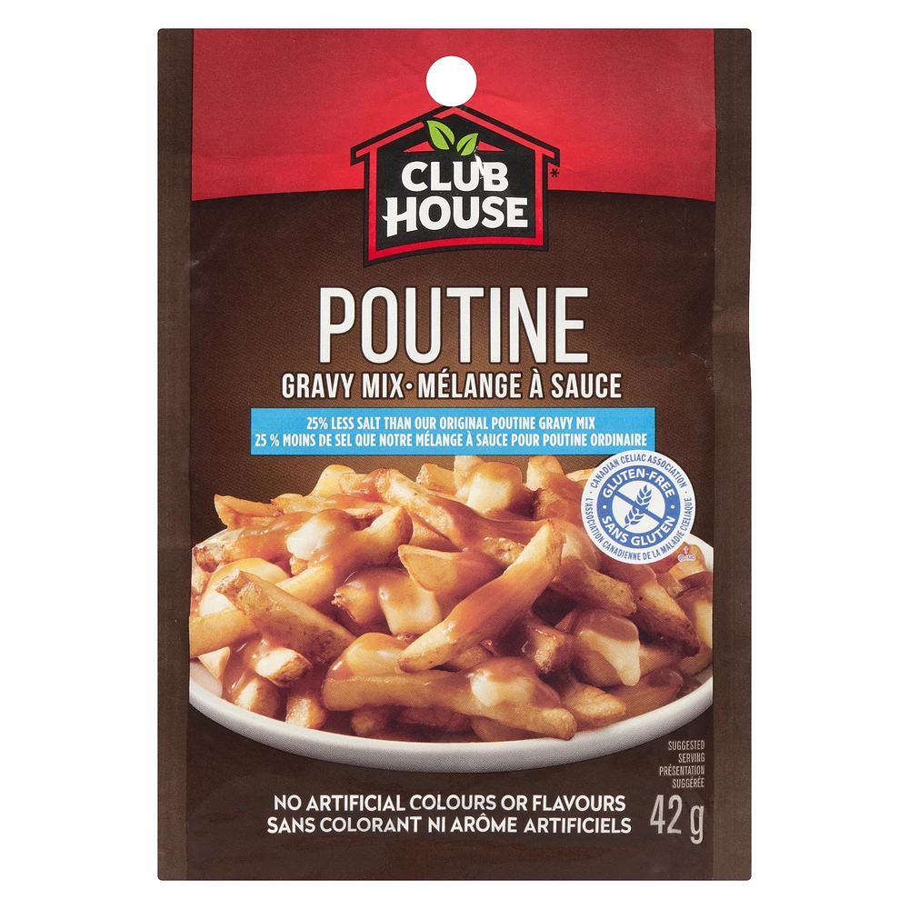 Club House, Dry Sauce/Seasoning/Marinade Mix, Poutine Gravy, Salt-Free, Gluten Free, 42g