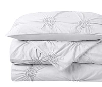 Ensemble de housse de couette de luxe à fleurs froncées de haute qualit