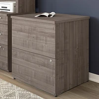 Bestar Logan 28W 2 Drawer Lateral File Cabinet in medium gray maple