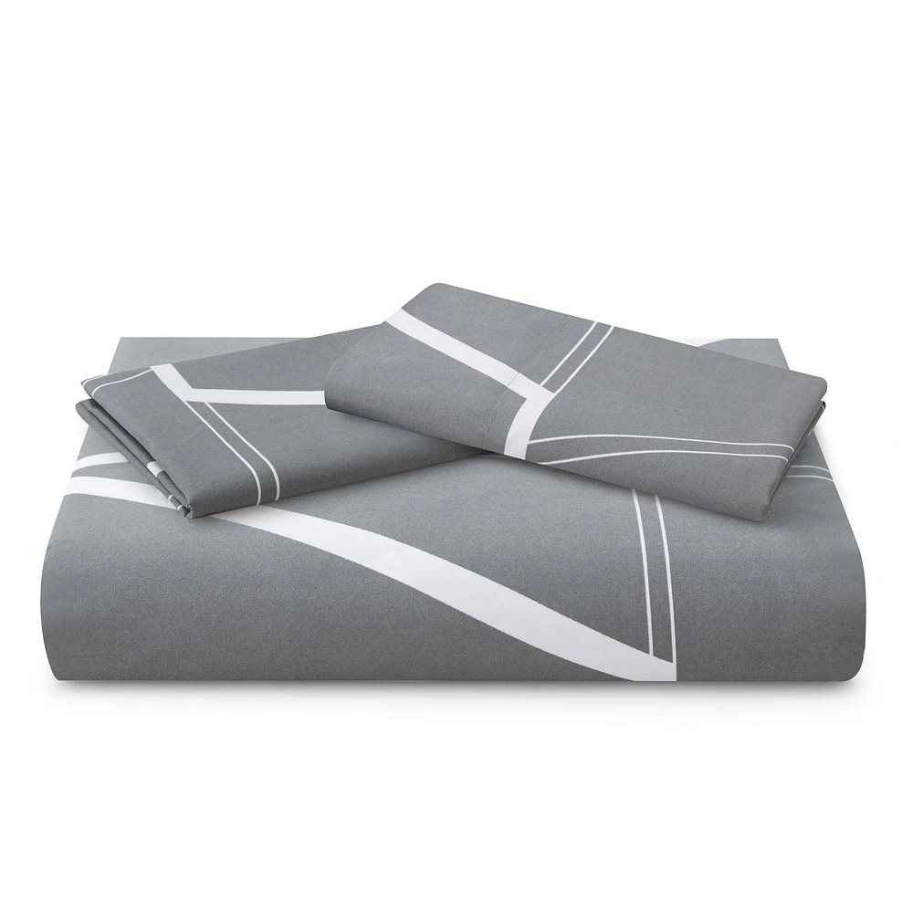 Marina Decoration Ultra Soft Silky Zipper Rich Printed Rayon from Bamboo All Season Duvet Cover Set with Pillowcases, Modern Fantasy Geometric Pattern