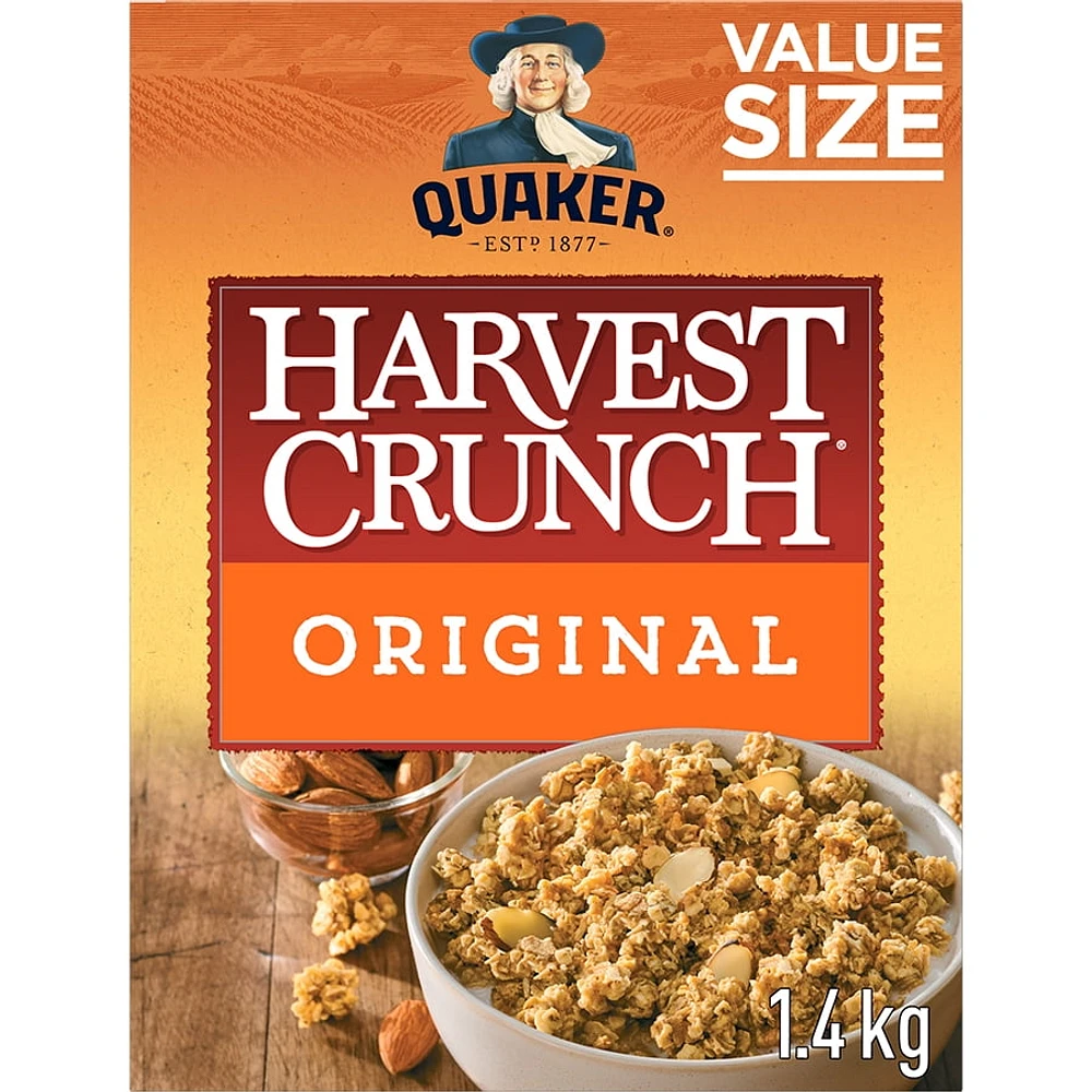 Quaker Harvest Crunch Original Granola Cereal, 1.4kg