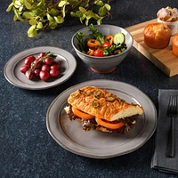 Gibson Elite Terranea 12 Piece Dinnerware Set, Grey, Terracotta