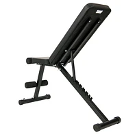 Banc de musculation pliable avec bandes de résistance GoZone – Noir Barre cheville rembourrée