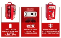 Coca-Cola Retro 18 Can Portable Mini Fridge, 22L AC/DC Cooler for Dorm, Office, Travel - Red