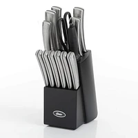 Oster Wellisford 14 Piece Cutlery Set W/Black Block - Textured Handle