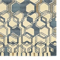 Tapis en Laine Aspire Triangle ivoire et gris de 8 pi x 11 pi