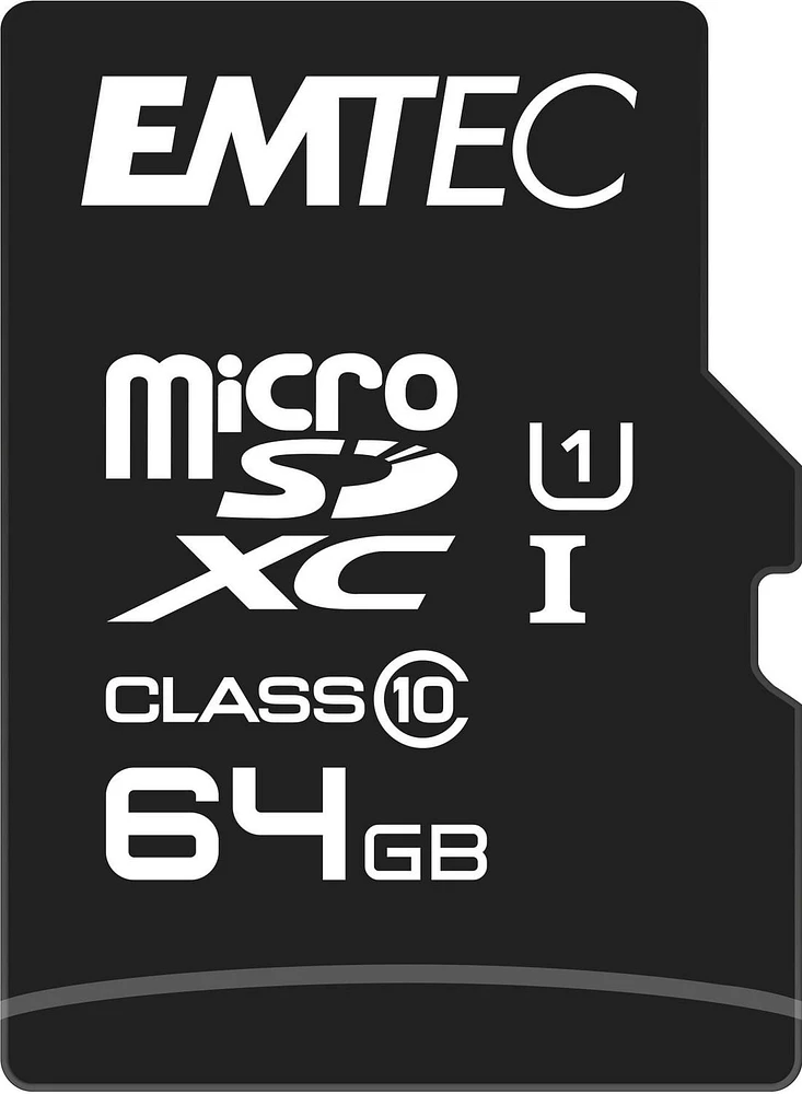 EMTEC 64GB microSD  Class 10 U1 Memory Card