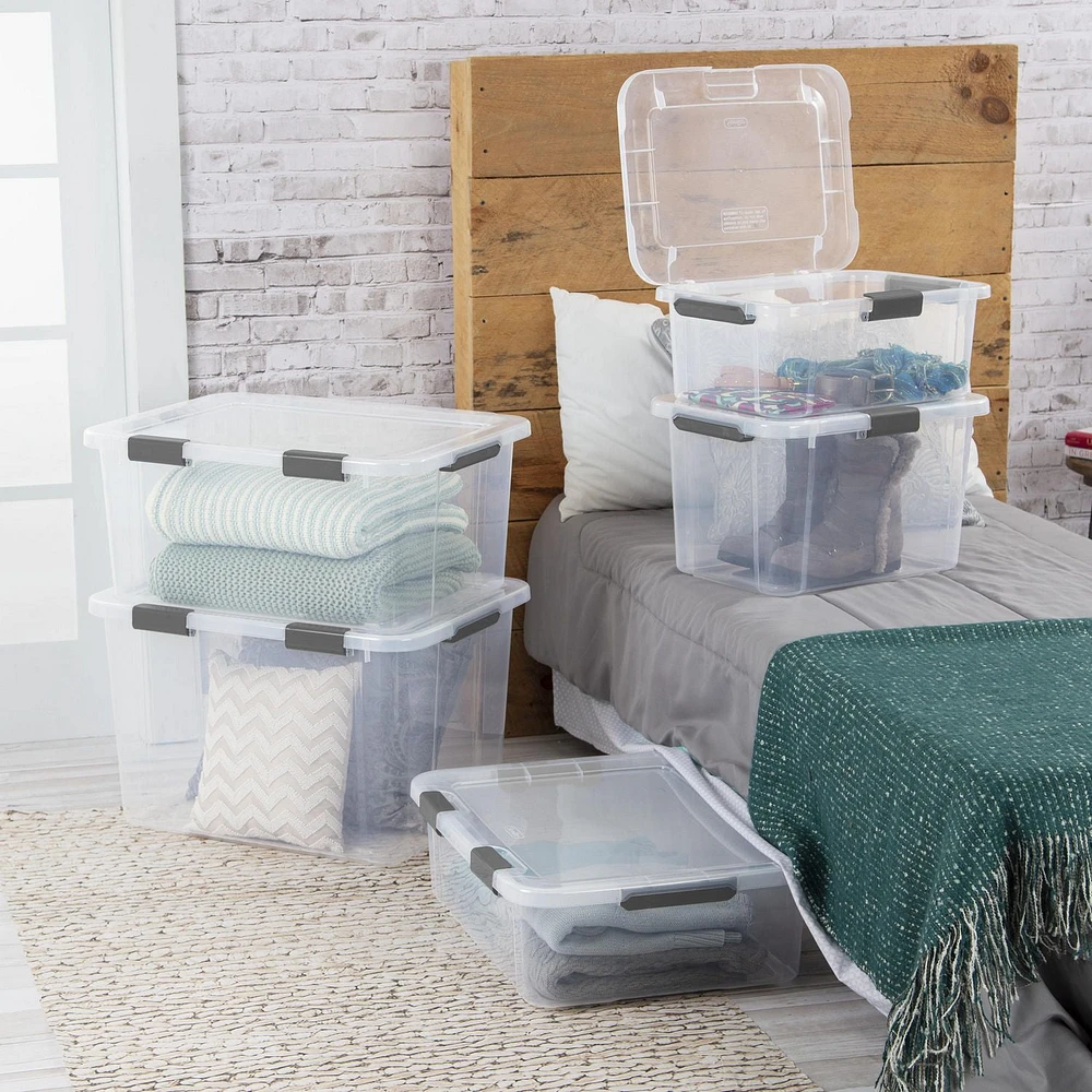 Sterilite Boîte de Rangement avec Couvercle à Charnière 56.8L 58L