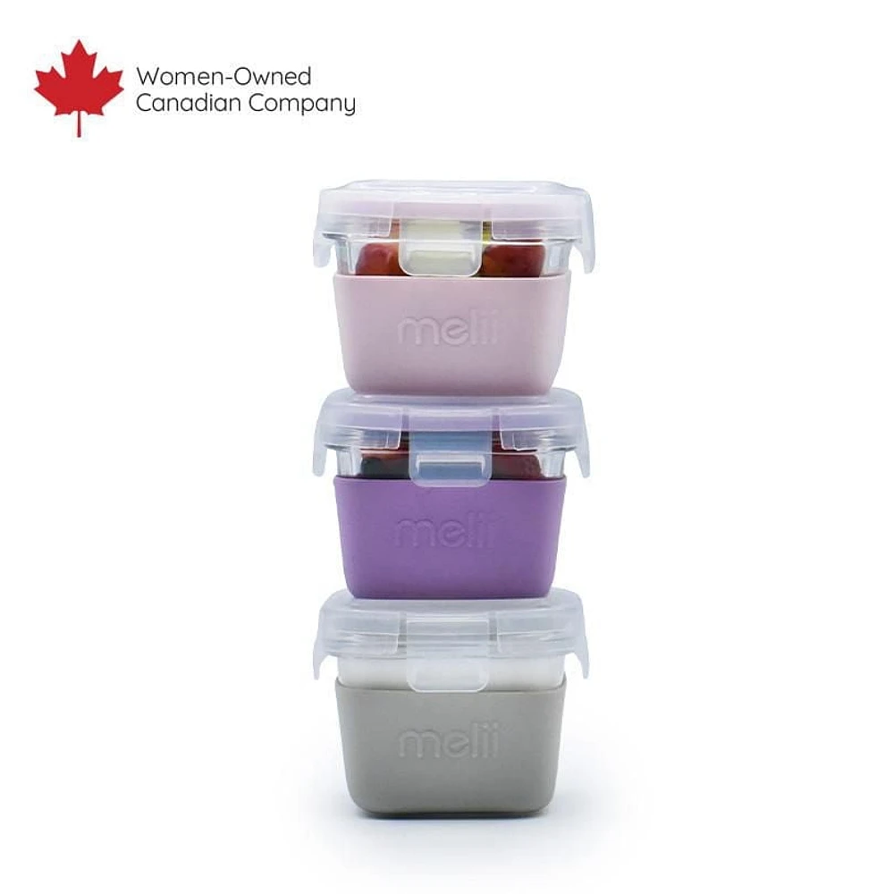 Glass Food Storage Containers with Silicone Sleeve 3 Pack
