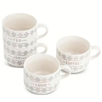 Thyme & Table Ensemble de 4 tasses à café empilables Bistro, 11 fl oz tasses à café