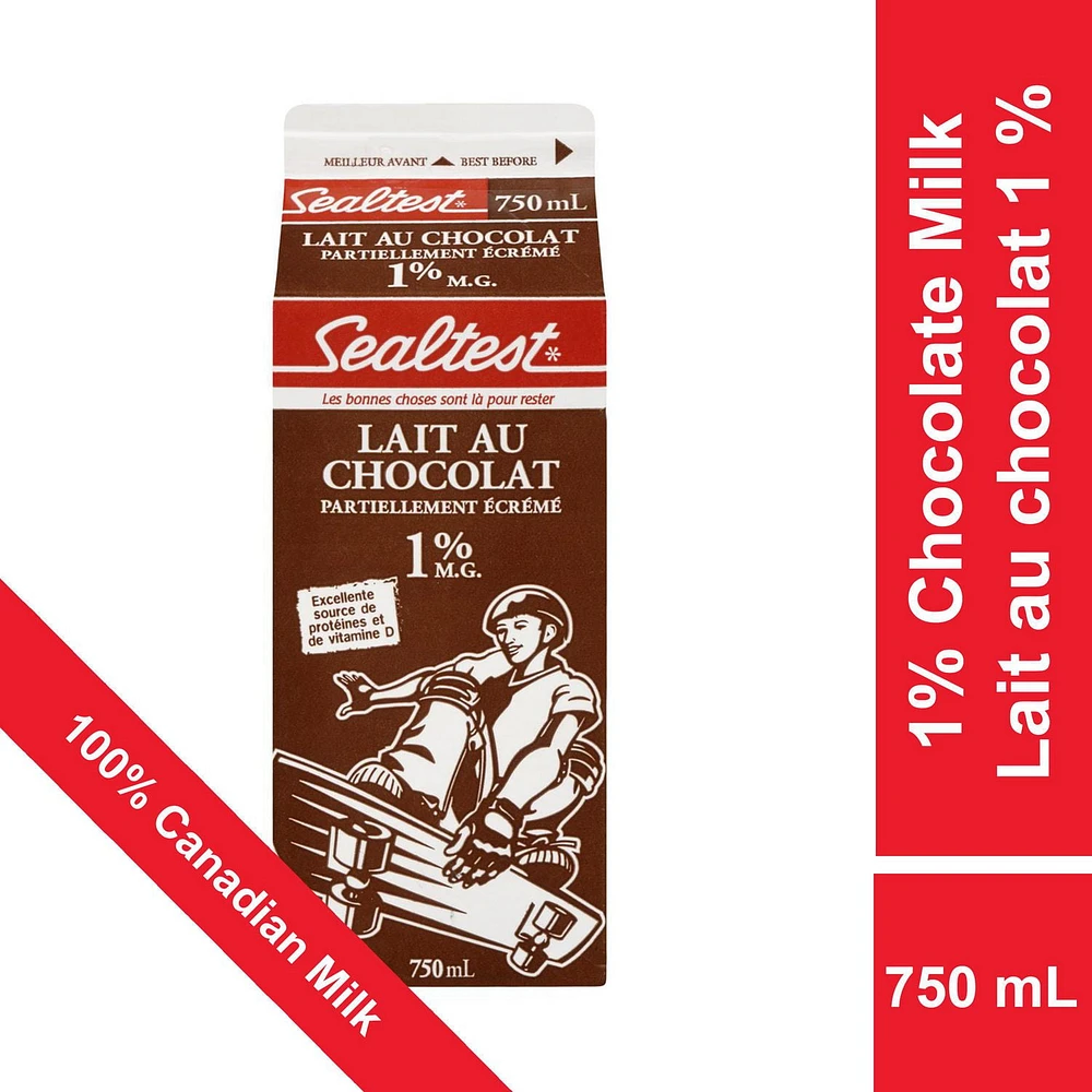 Sealtest Chocolate Parly Skimmed 1% Milk, 750 mL