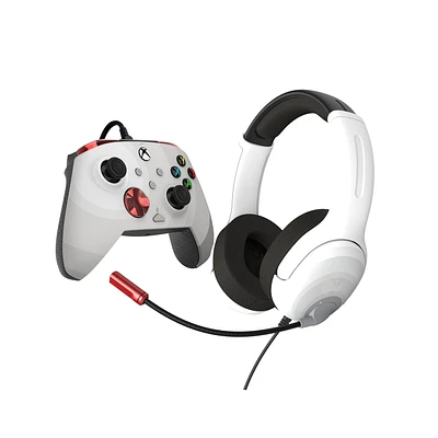 Radial White Bundle Pack: REMATCH Advanced Wired Controller & AIRLITE Wired Headset For Xbox Series X|S, Xbox One, & Windows 10/11 PC