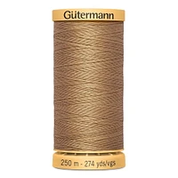 GÜTERMANN Cotton 50wt Thread, 250m, Black, Strong & Lustrous for Sewing, 250 m / 273 yds