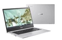 ASUS Chromebook CX1400, 14” HD NanoEdge Display, Intel Celeron N3350 Processor, Chrome OS, Aluminum, Transparent Silver. (CX1400CNA-WS01-CB), 32GB eMMC,  4GB RAM, Intel HD