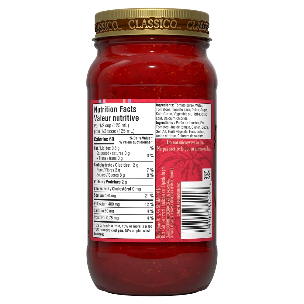 Classico Sweet Basil Marinara Spaghetti Pasta Sauce